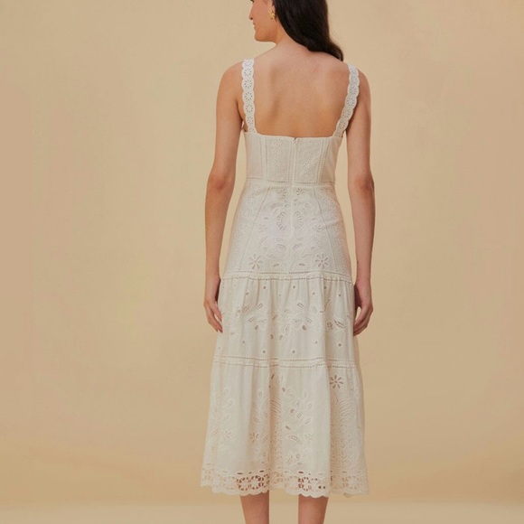 White Richelieu Sleeveless Midi Dress XL 100% COTTON
Care Instructions - Picture 5 of 7